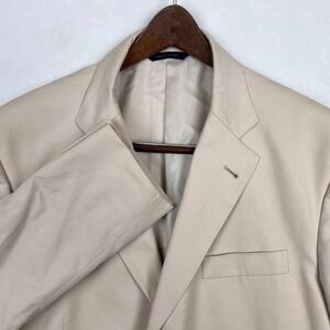 Brooks Brothers Regent Blazer Mens 44L Beige Cotton 3 Button Suit Jacket Coat